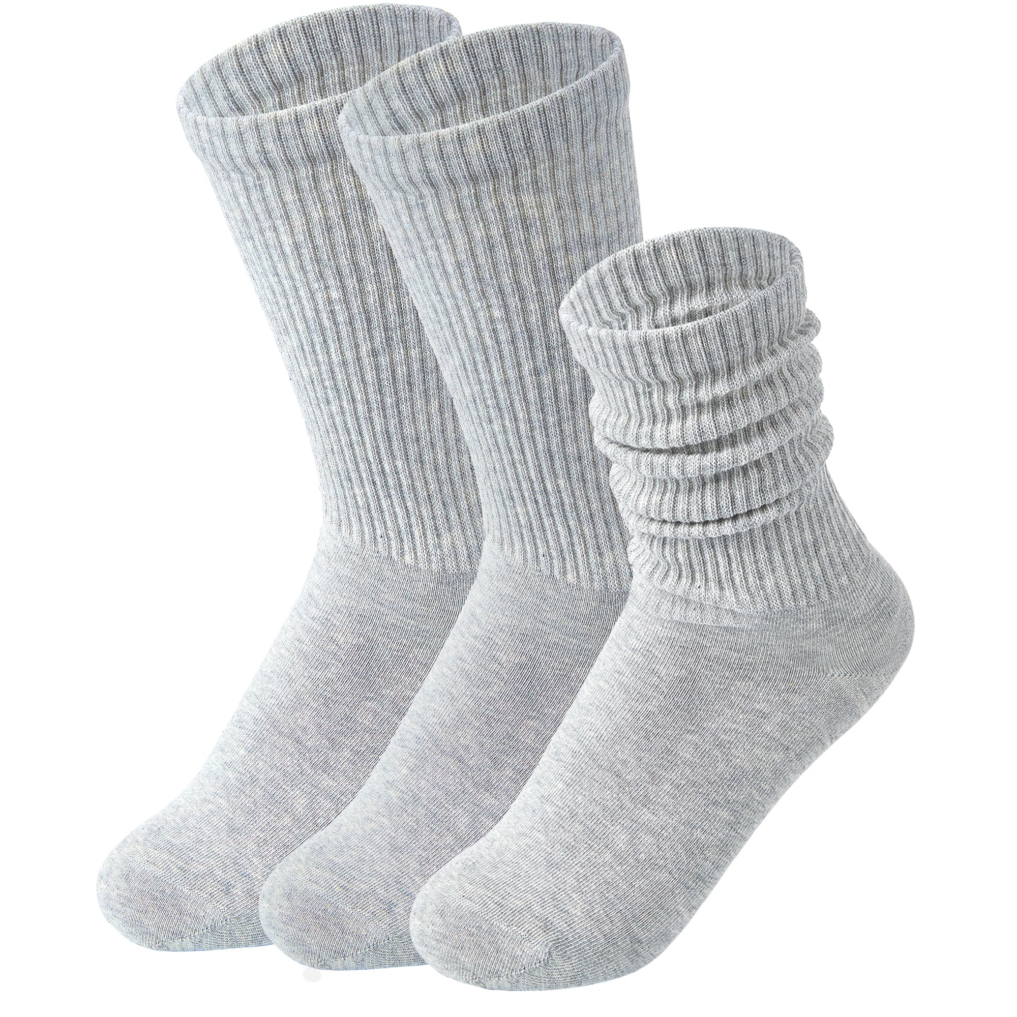 Zonuncix Womens Cozy Crew Socks Cotton Slouch Socks Casual Calf Socks Trouser Dress Socks Boot Socks 3 pairs