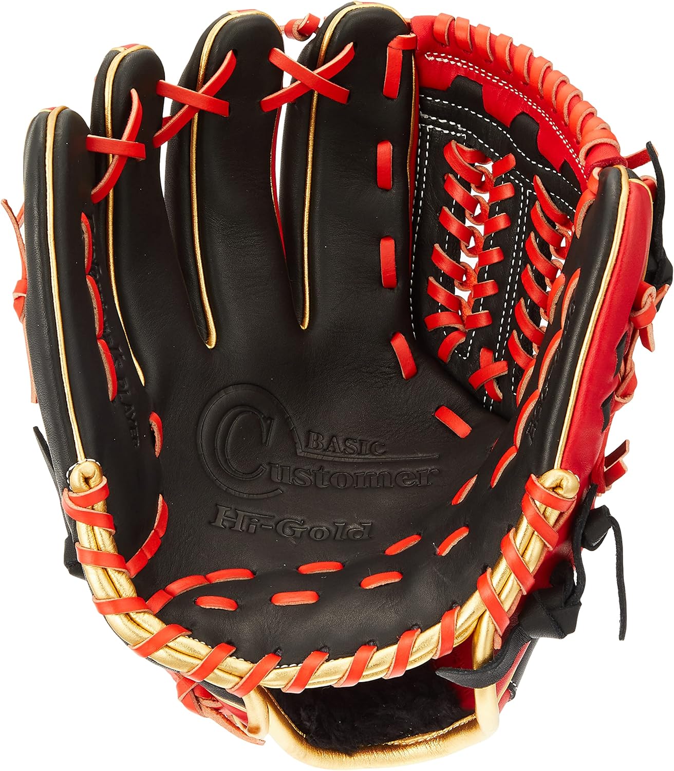 BSG-6756 Softball Soft Glove Left Throw RH Black x Red Orange