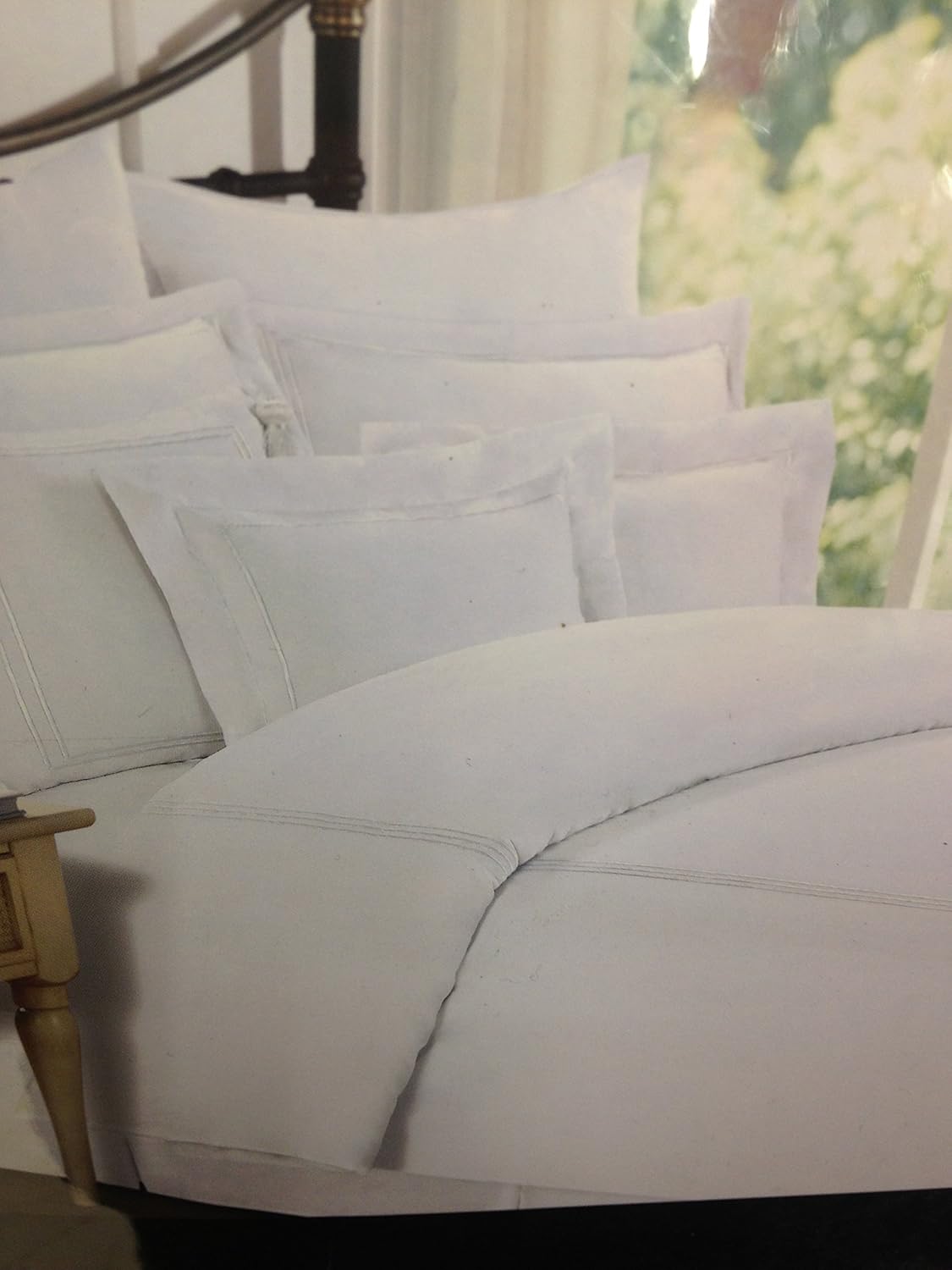 Hotel white king comforter set 6 pieces Home & Kitchen