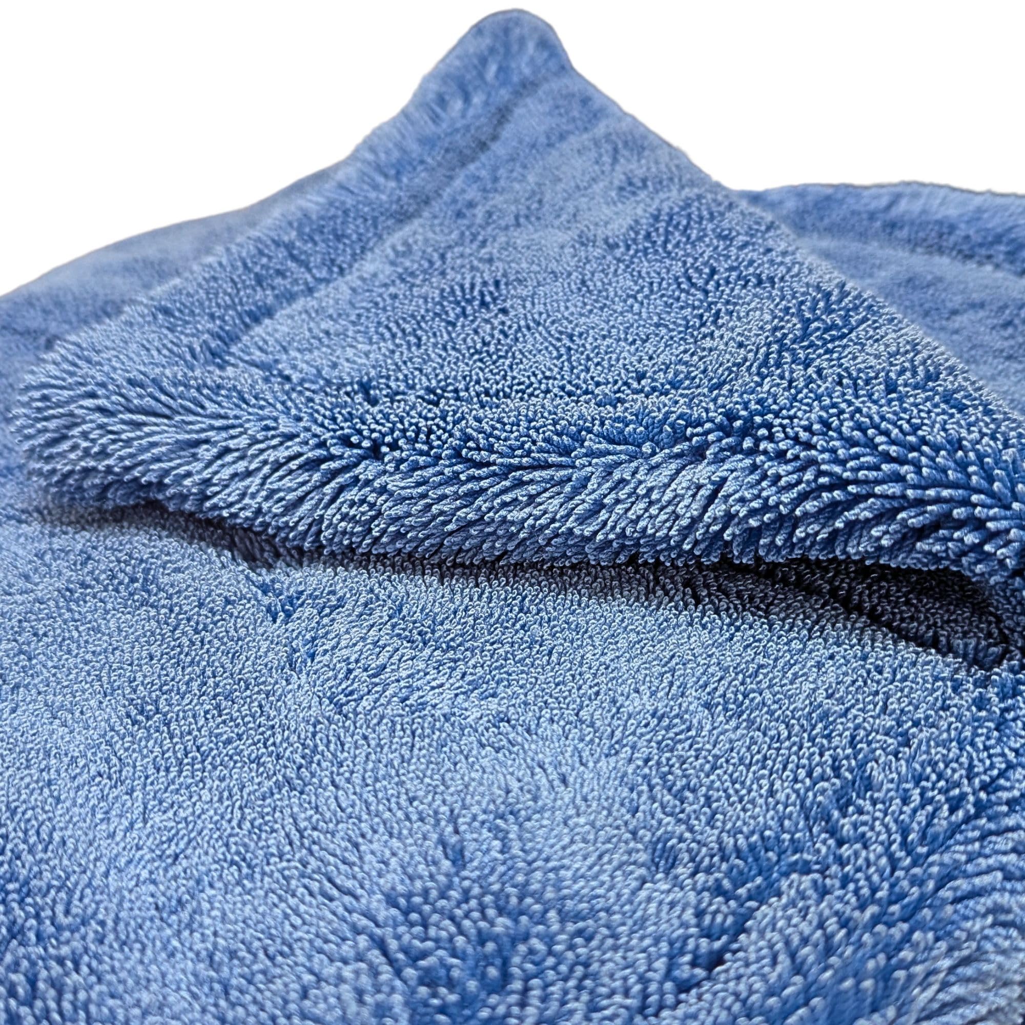 The G.O.A.T - Toalla de secado de microfibra absorbente, calidad coreana 70/30, para detalles de automóviles, camiones, SUV, 30 x 30 pulgadas, bucle giratorio, 2300 g/m², azul