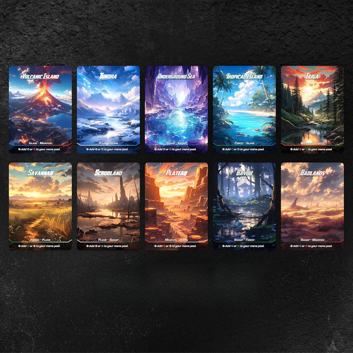 Proxy Cards for Magic The Gathering, Alternative Custom Art DIY Cards, Fantasy Dual Lands, Normal