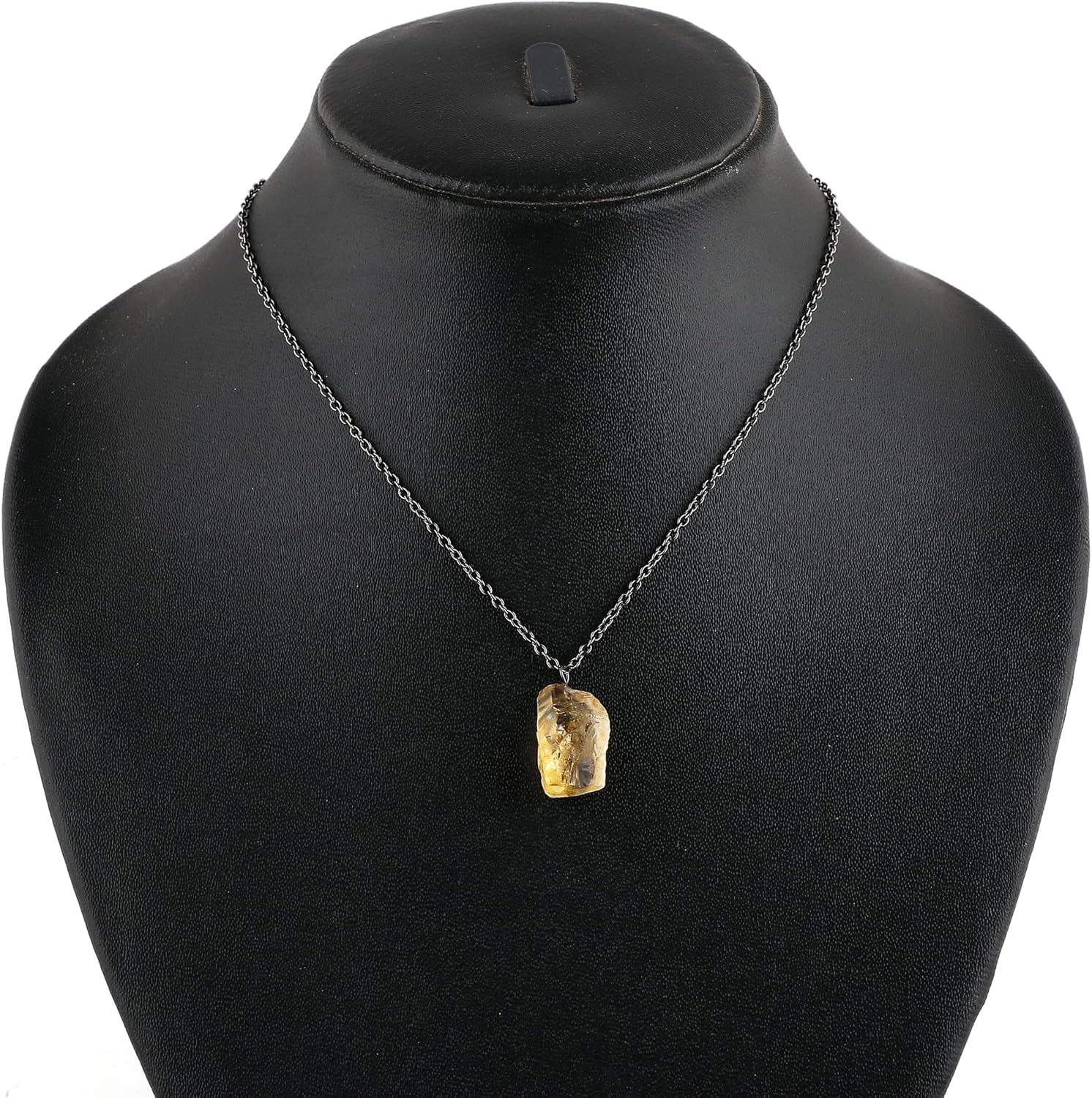 Raw Gemstone Pendant Necklace for Women |Natural Healing Crystal Rough Pendant 15–25 Carat | Silver Plated Chain 16+2 Inch Adjustable | Gift Jewelry - Image 6