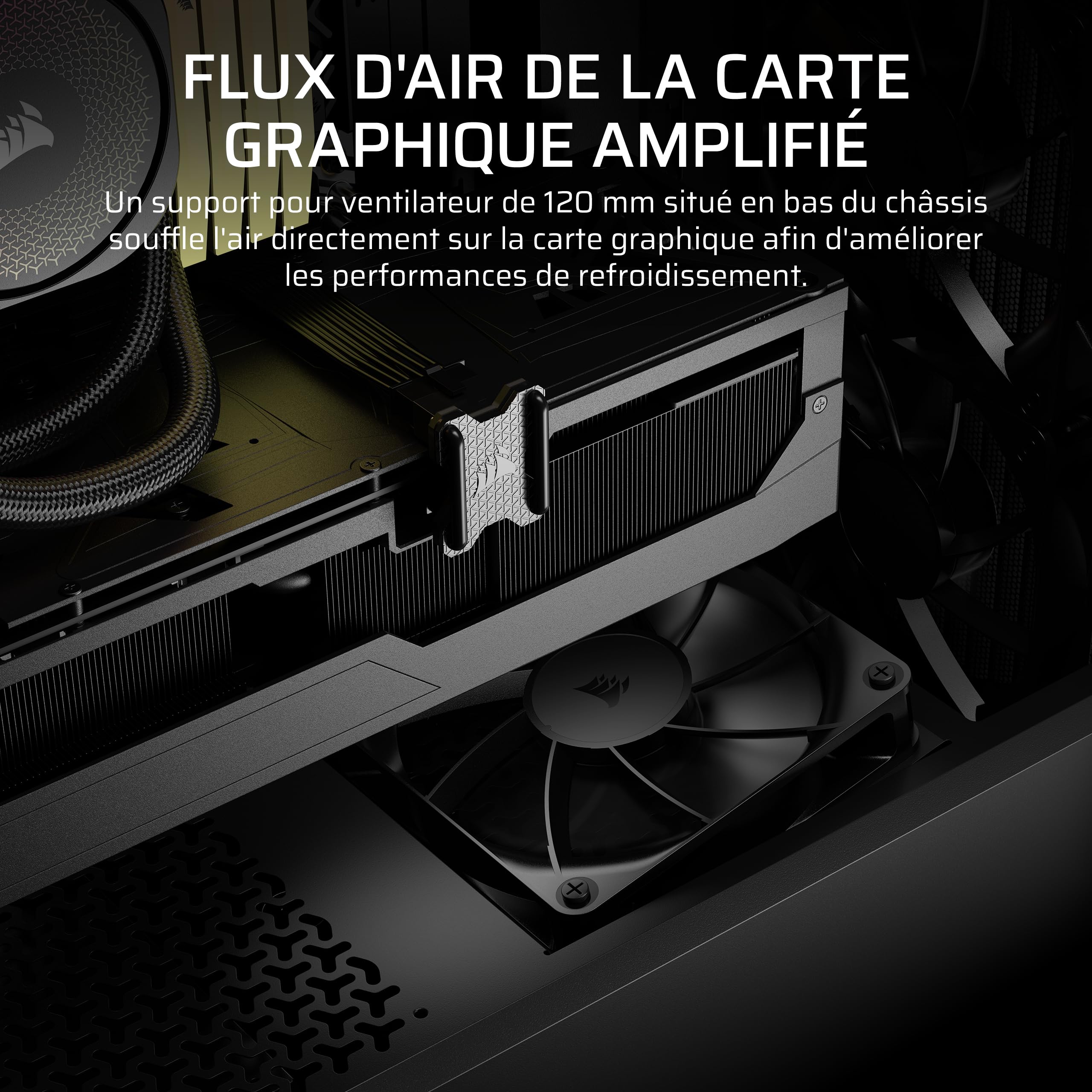 CORSAIR 3200D RS Boîtier PC Moyen Tour, 3 Ventilateurs RS120 Inclus – Noir | Airflow Élevé, Compatible Radiateur 360 mm, Usb-C, Panneau en Verre Trempé, Compatible Cartes Mères À Connexion Inversée