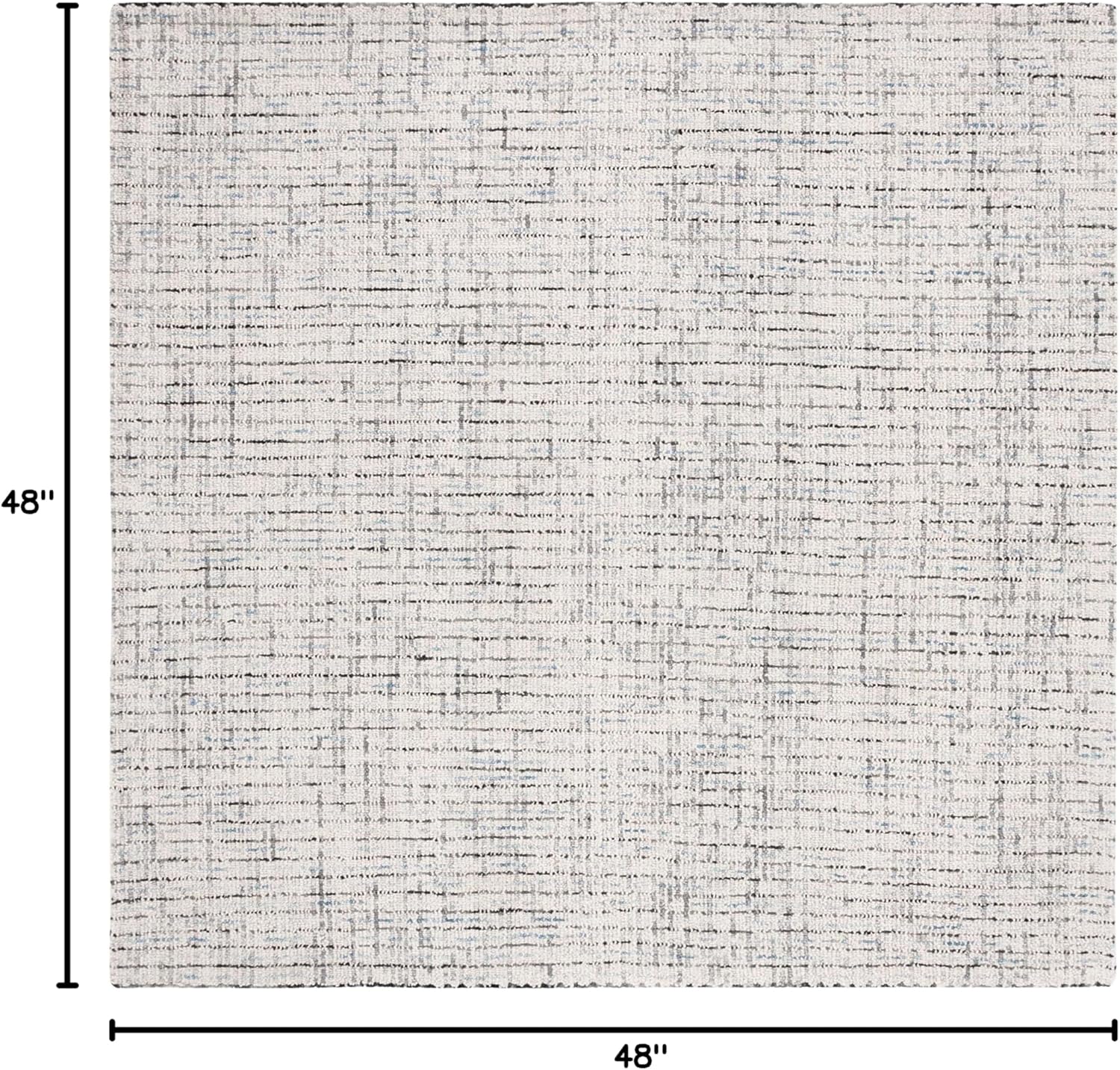 SAFAVIEH Abstract Collection Area Rug - 4' Square, Grey & Ivory, Handmade Wool, Ideal for High Traffic Areas in Living Room, Bedroom (ABT468J)