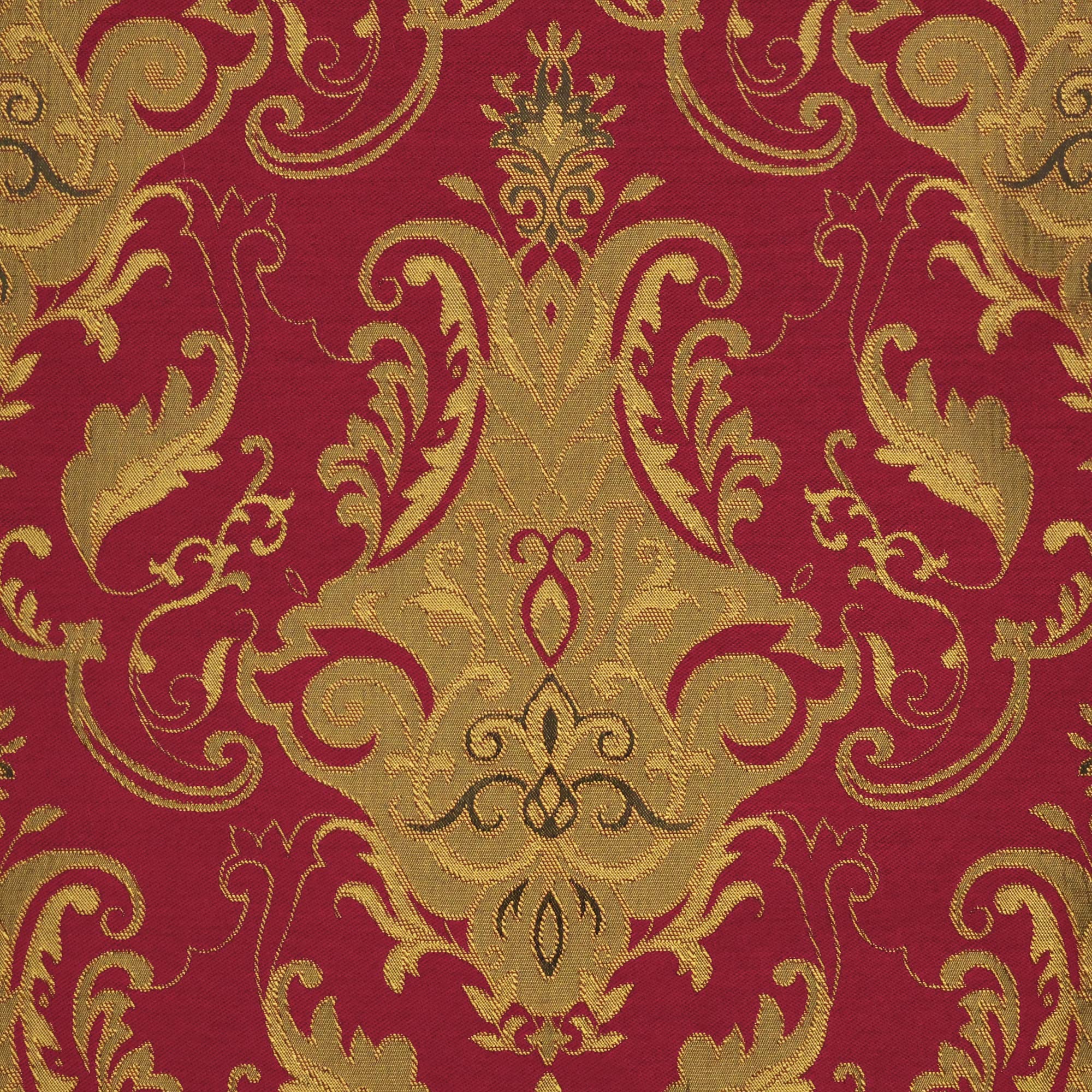 Tovaglia Damascata con Nappe, Tovaglia Rettangolare Decorativa, Copritavolo per Tavolo da Pranzo Cucina Soggiorno Festa (140x200cm, Rosso)