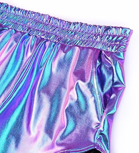 Miniatura 4 de Perfashion - Pantalón corto metálico brillante para mujer, para yoga