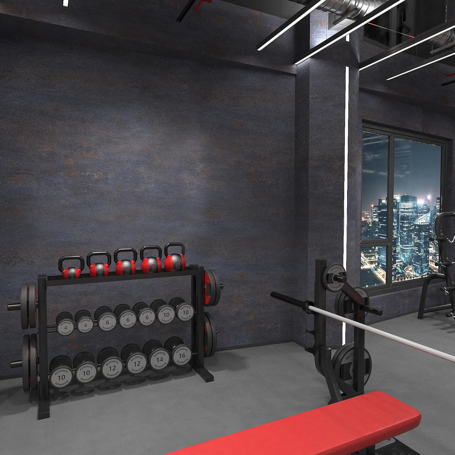 16"×591" Large Size Extra Thick Grey Blue Concrete Wallpaper Peel and Stick Industrial Dark Blue Gray Cracked Concrete Contact Paper Vinyl Grey Cement Sticker for Bedroom Bathroom Gym Walls