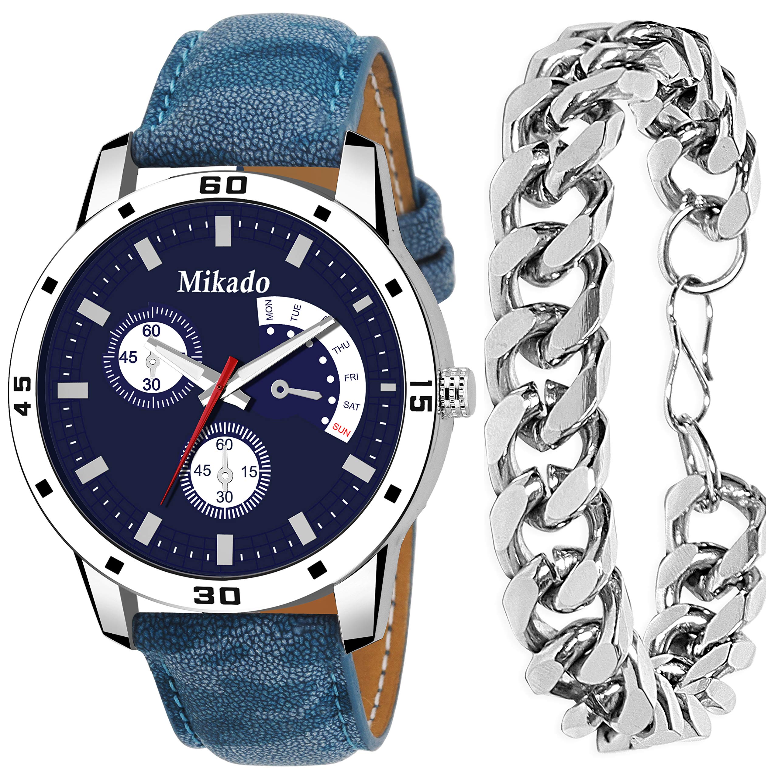 Mikado Stylish Dude Chain Style Watch for Men and Boys Analog Watch - for Boys(Watch and Bracelet Combo) (B08ZSSXRZY) Amazon Price History, Amazon Price Tracker