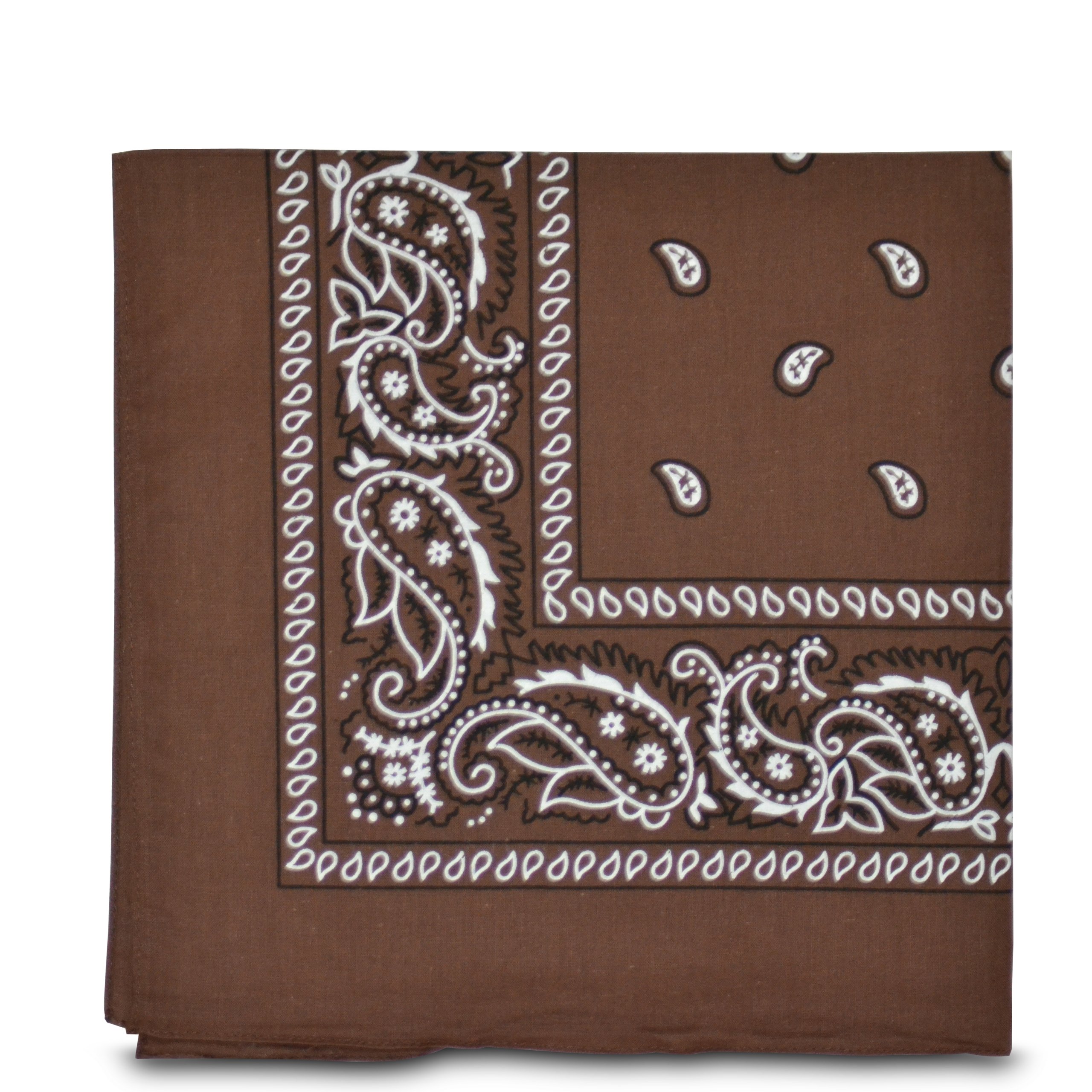 Shukan FashionsPaisley Style Bandana Brown Biker Cow Boy Cow Girl Neck Scarf Neck Wrist Wrap