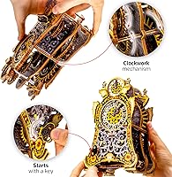 Vista 3 de WOODEN.CITY Magic Clock LE - Rompecabezas de madera 3D para adultos, construye tu propio reloj con motor de banda de goma, modelo de autoensamblaje