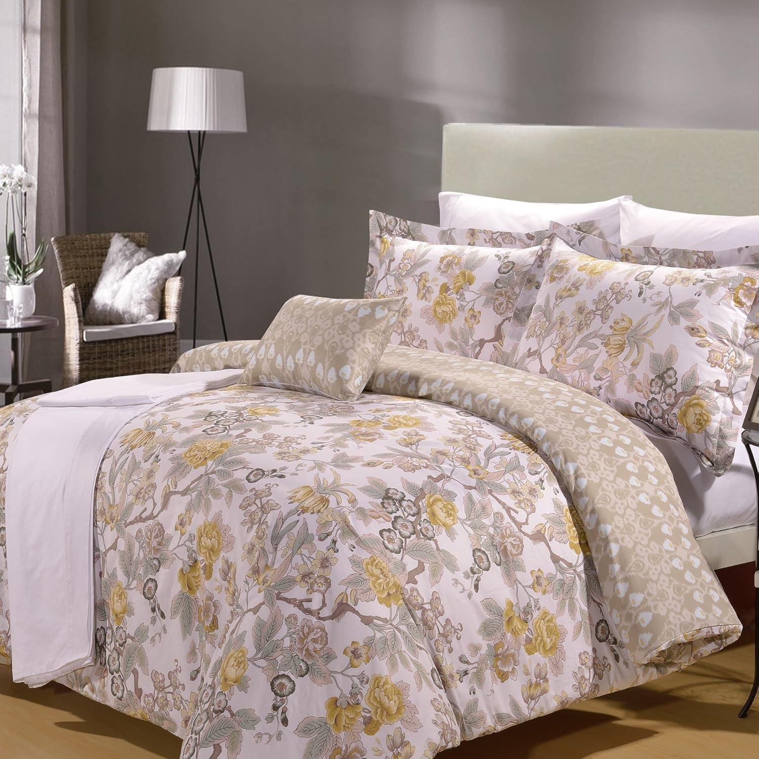 North Home Adele 8 Pieces Duvet Cover and Sheet Set (Queen) Home & Kitchen