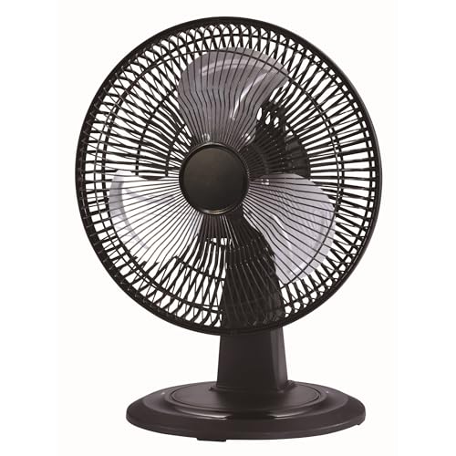 DISPAU PRESENTA VENTILADOR DE MESA 10', CLASE PREMIUM, Potente acabados metálicos. Rejilla de protección - Diseño metal negro estilo retro - Para oficina sala de estar dormitorio.