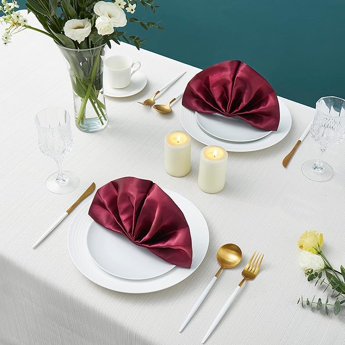 16 Servilletas de Satén Burgundy 43x43 cm para Bodas y Fiestas miniatura 5