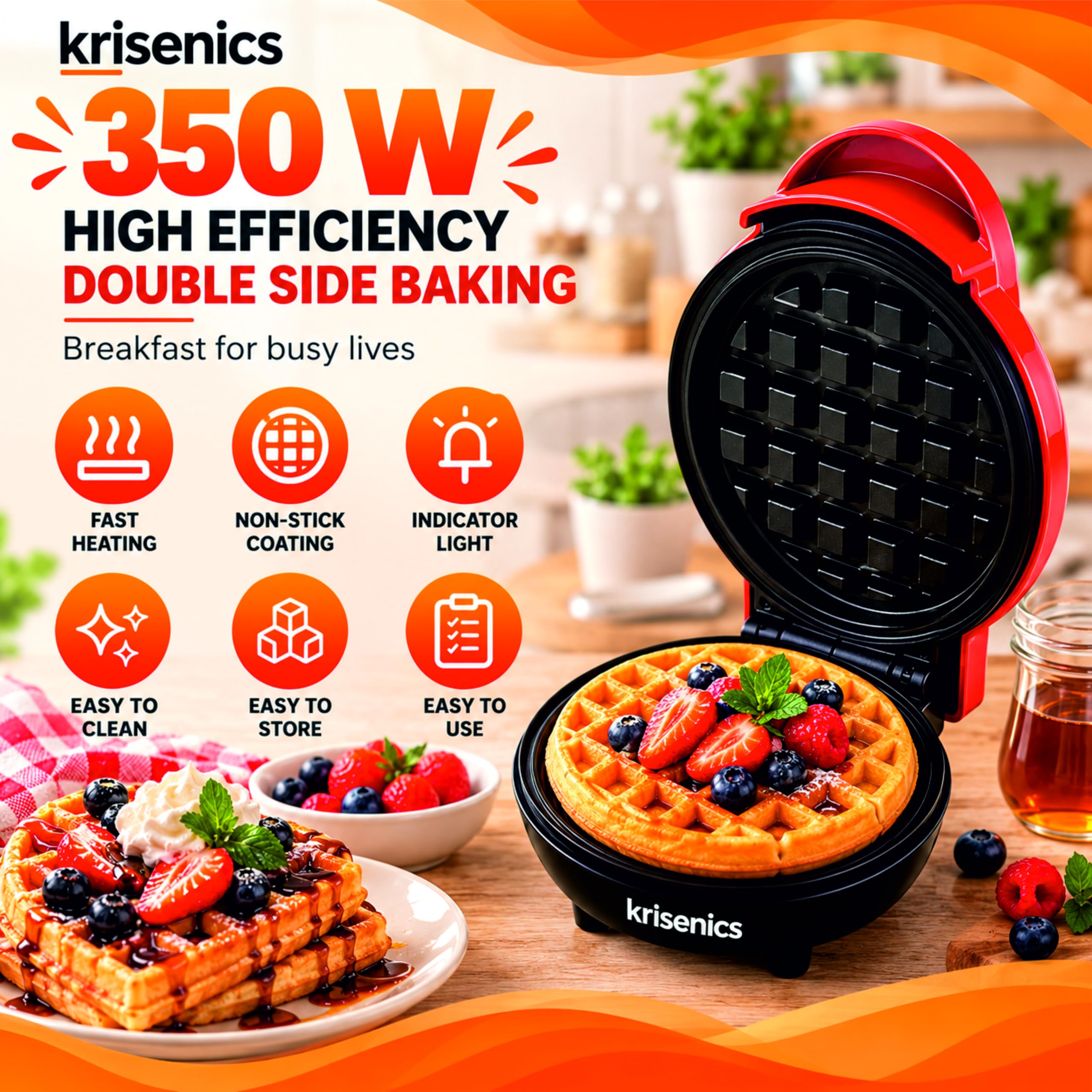 3-in-1 Waffle Maker - Waffles, Sandwiches & More! -7
