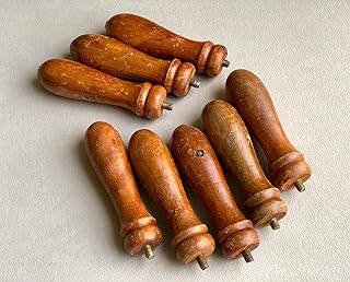 Nautical Wooden Solid Handle Handmade Ship Wheel Boat Steering Wheel Hanging Ornament Beach Themed Ship Navy Decor Only Handles (36 Inches)