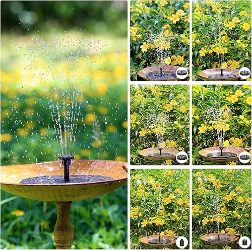 Miniatura 5 de AISITIN Bomba de fuente solar de 2.5 W, 6.7 pulgadas, bomba de fuente de agua para baño de pájaros, bomba solar para fuente con 6 boquillas