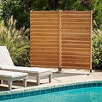 Enclo Sierra 6.1ft H x 3.1ft W Freestanding Wood Privacy Screen Panel - Patio Deck Balcony Fence AZ18031