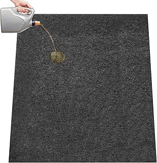 1 Pcs Garage Floor Mat 29 x 36 Inch Oil Spill Mat Oil Absorbent Pads Reusable, Washable, Waterproof Backing Contains Liquids, Protects Garage Floor or Driveway Surface, Black