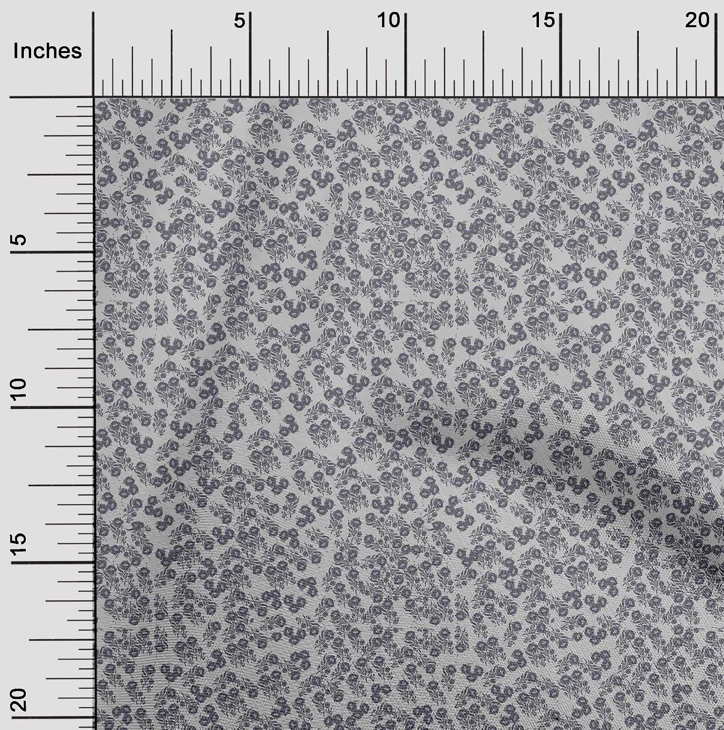 oneOone Viscose Chiffon Fabric Leaves & Floral Artistic Print Fabric By The Yard 42 Inch Wide