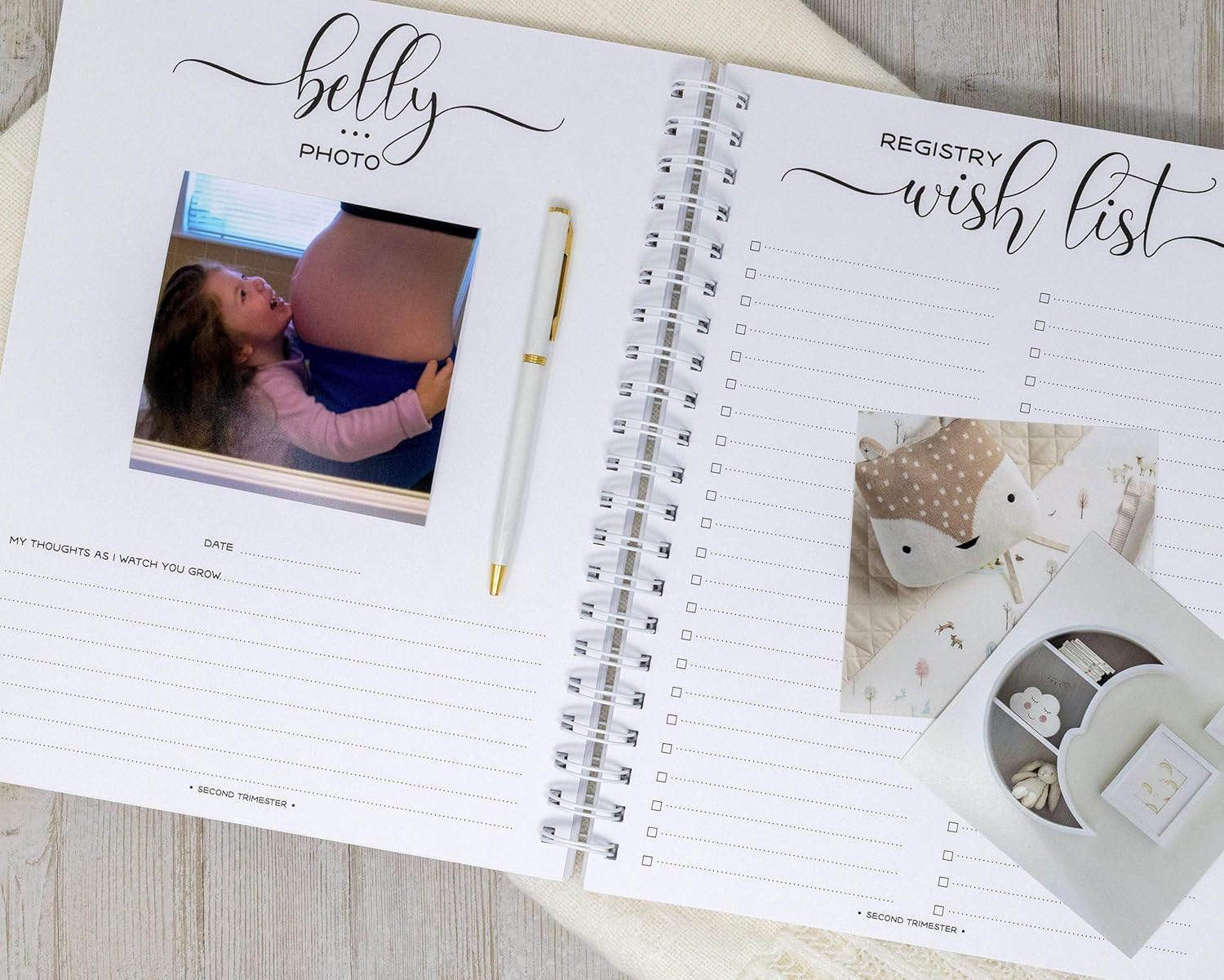 Personalized Pregnancy Journal - Hardcover Pregnancy Memory Book Customized with Baby’s Name, Nickname or Phrase - Prompted Journal for New Moms (Kanga & Roo)