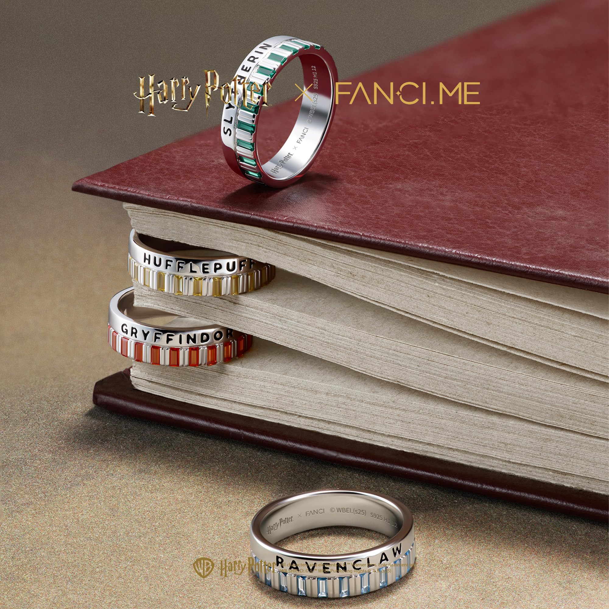 FANCIME x Harry Potter Kollaboration - Gryffindor House Ring, Sterling Silber Schmuckgeschenke für Damen Mädchen Sie