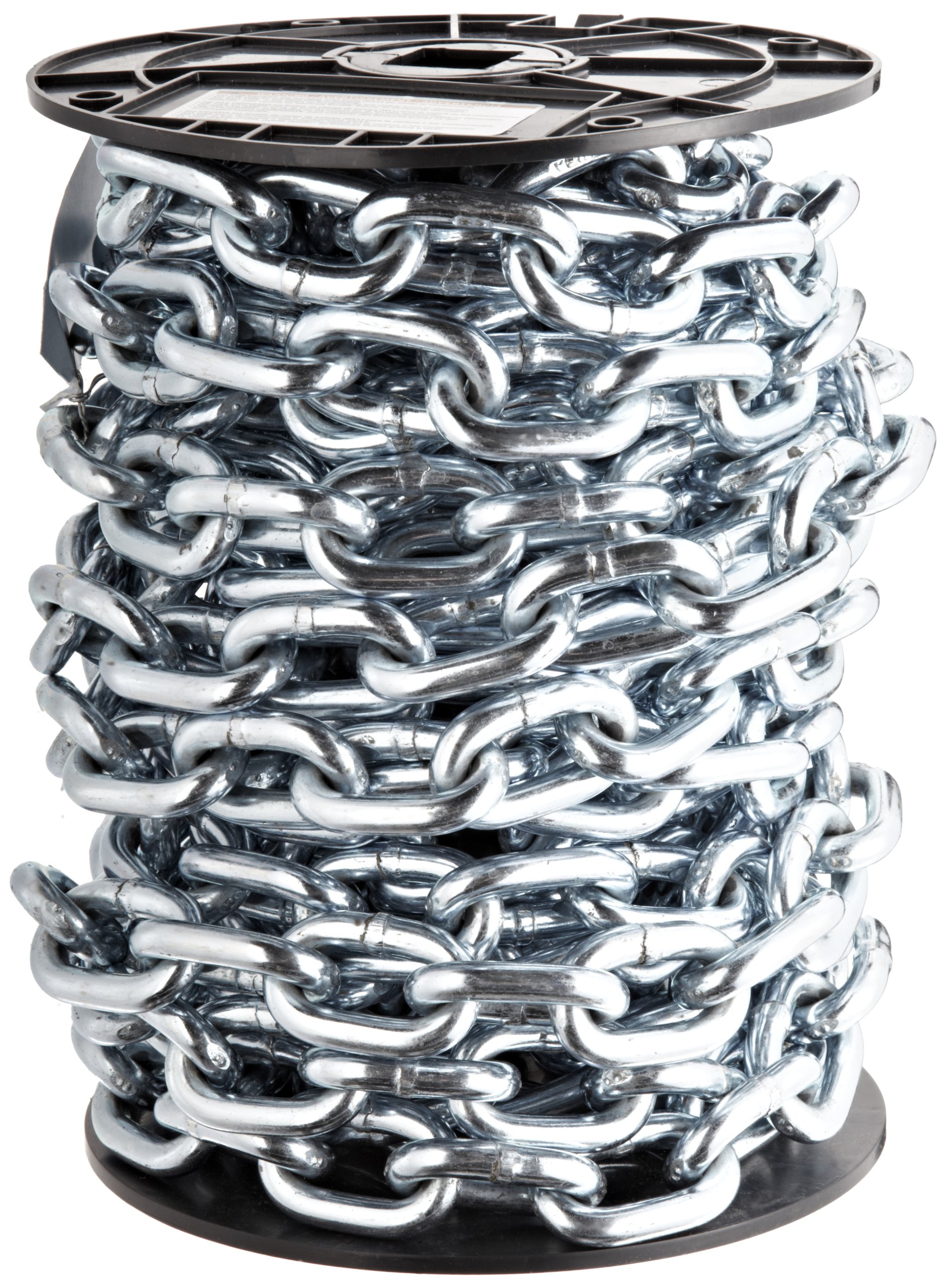 Campbell 0722327 System 3 Grade 30 Low Carbon Steel Proof Coil Chain on Reel, Zinc Plated, 3/8