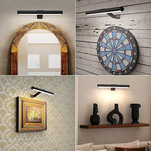 Miniatura 6 de Luz de imagen a pilas para pinturas en pared con control remoto, luz de imagen completa de metal, luz LED recargable inalámbrica con temporizador y