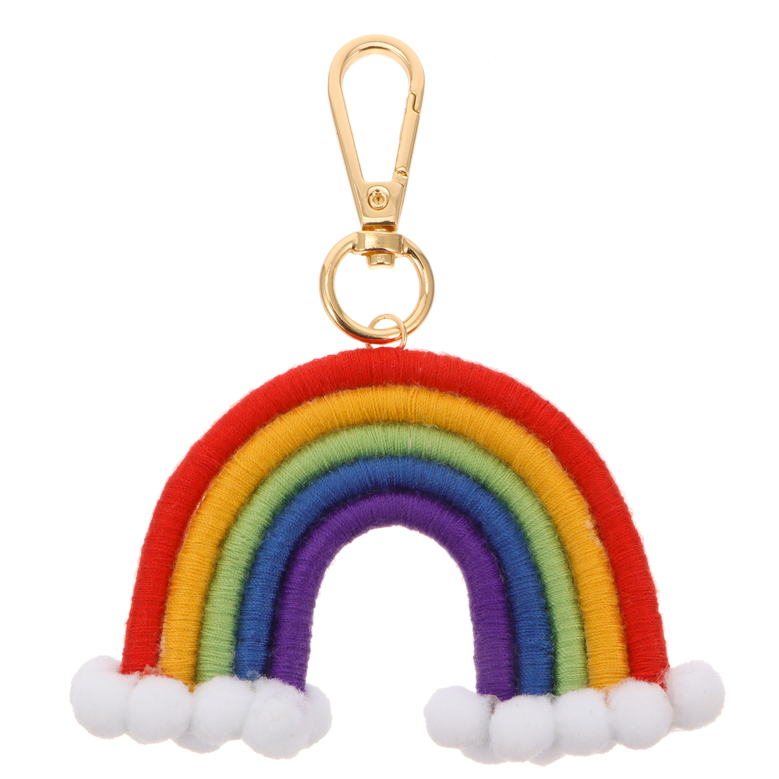 Amosfun Rainbow Keychain Macrame Rainbow Keyring, Handmade Cotton