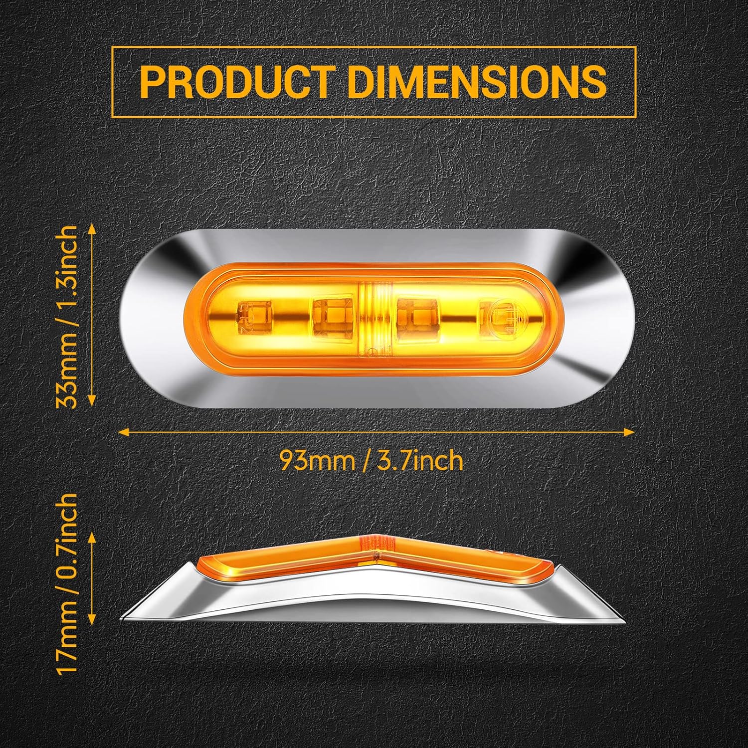Tallew 30 Pcs Amber DC12V-24V 4 LED Side Marker Indicator Lights Lamp Front Rear Tail Clearance Lamp for Truck Trailer Boat Bus RV Lorry Deck Car Accessories