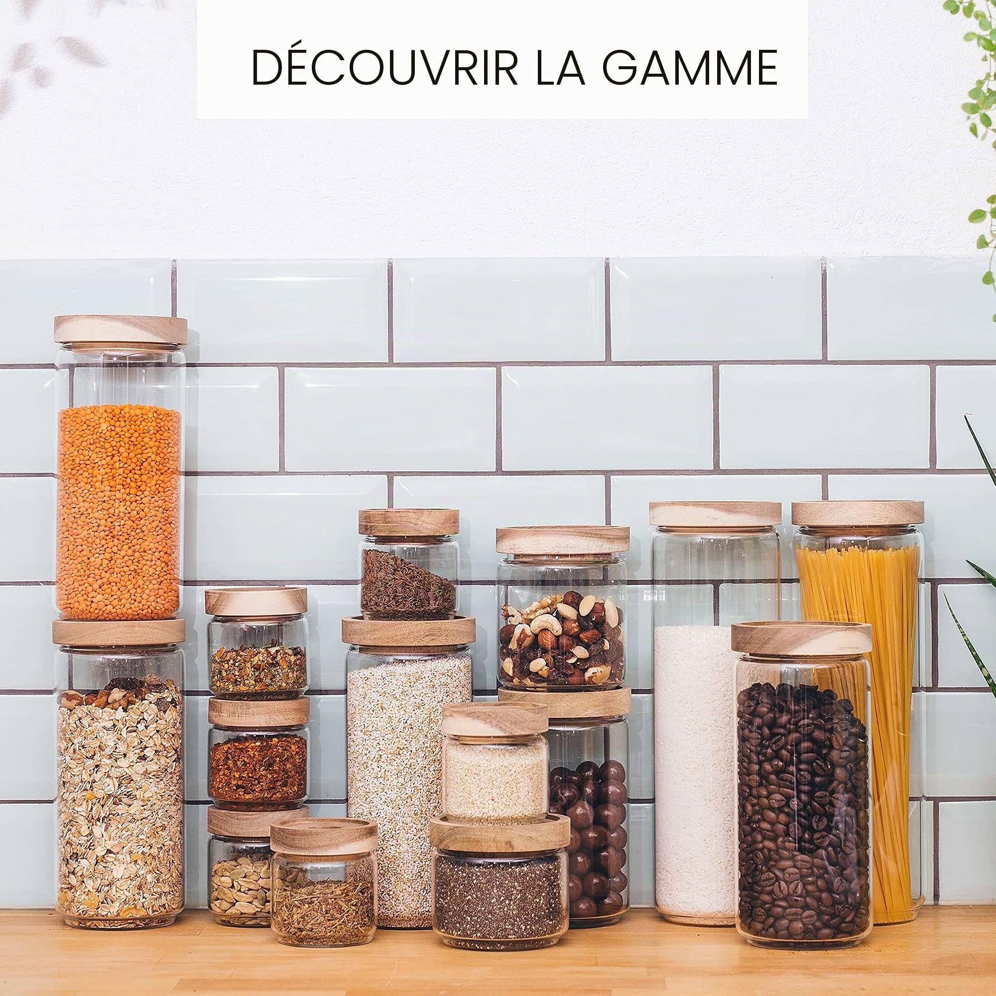 Econovo® Lot de 6 pots à épices striés (150 ml, empilables et hermétiques), avec couvercle, pour aliments ou épices, grands et petits