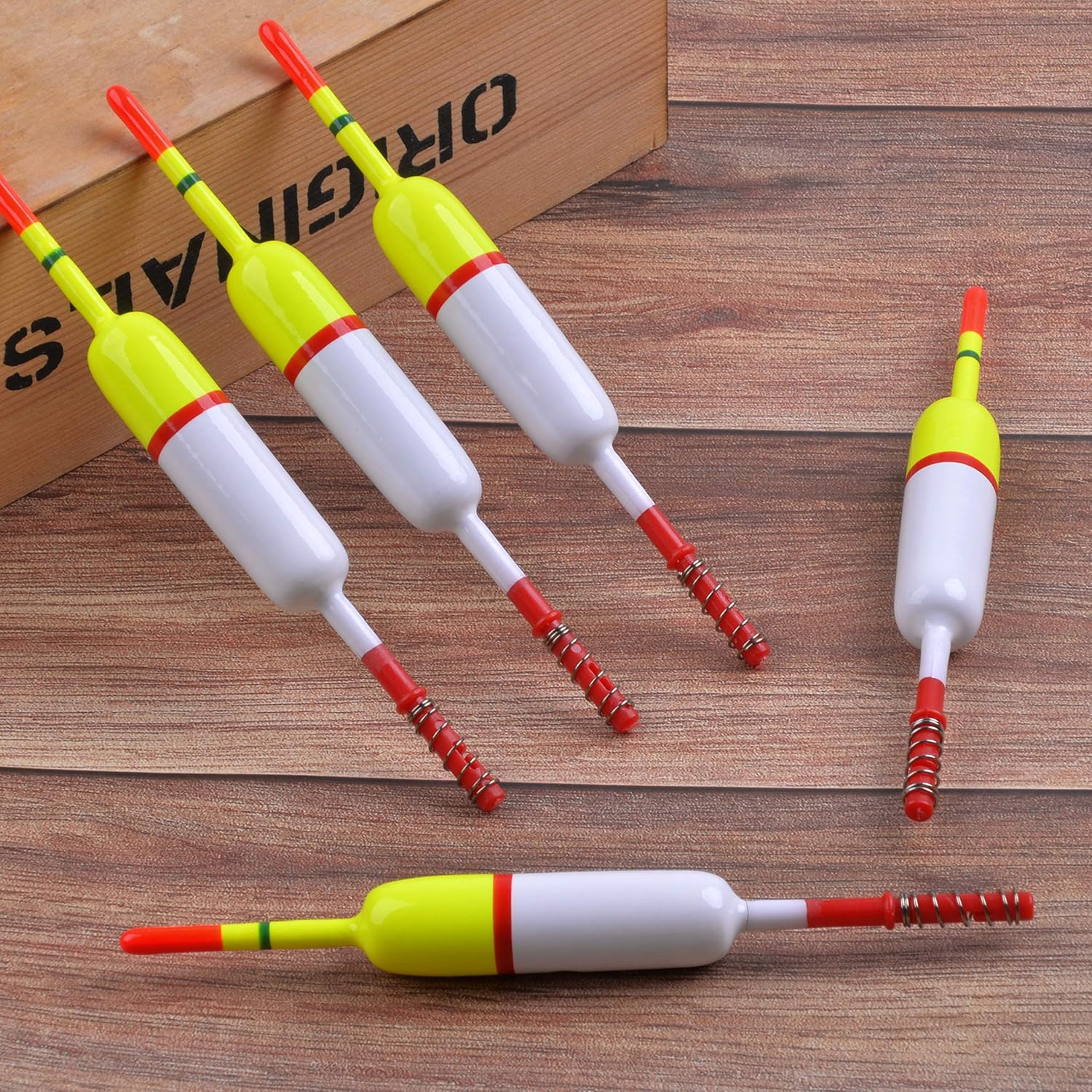 SILANON Slip Bobbers Fishing Floats and Bobbers Balsa Wood Slip Bobbers Floats Spring Bobbers for Crappie Catfish Trout Panfish Walleyes Fishing Bobbers 10pcs