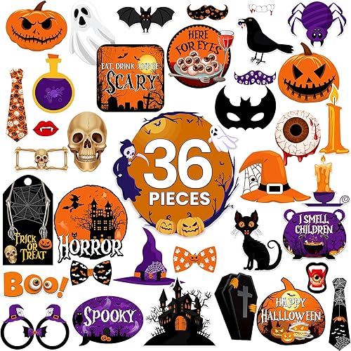 Miniatura 3 de KatchOn, Accesorios aterradores para cabina de fotos de Halloween, paquete enorme de 36  Accesorios para fotos de Halloween  Accesorios de cabina de