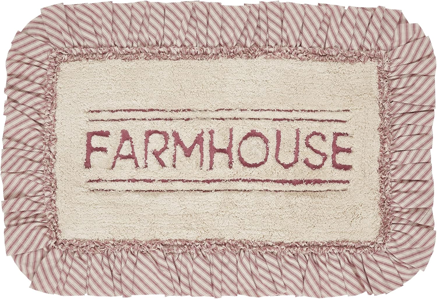 VHC Brands Sawyer Mill Farmhouse Bathmat, Red, 20x31