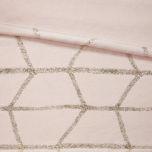 Miniatura 3 de True North by Sleep Philosophy Raina - Manta eléctrica de felpa, baja emisión electromagnética de 50 x 60 pulgadas, impresión geométrica metálica,