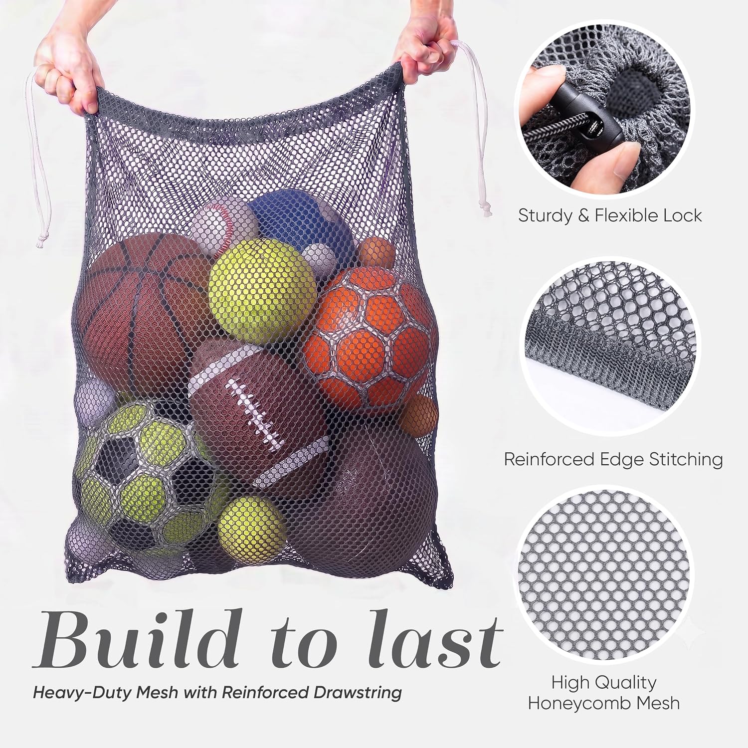 Mesh Equipment Bag, Adjustable, Cord Closure, 32"x36" and 24”x36” image 3