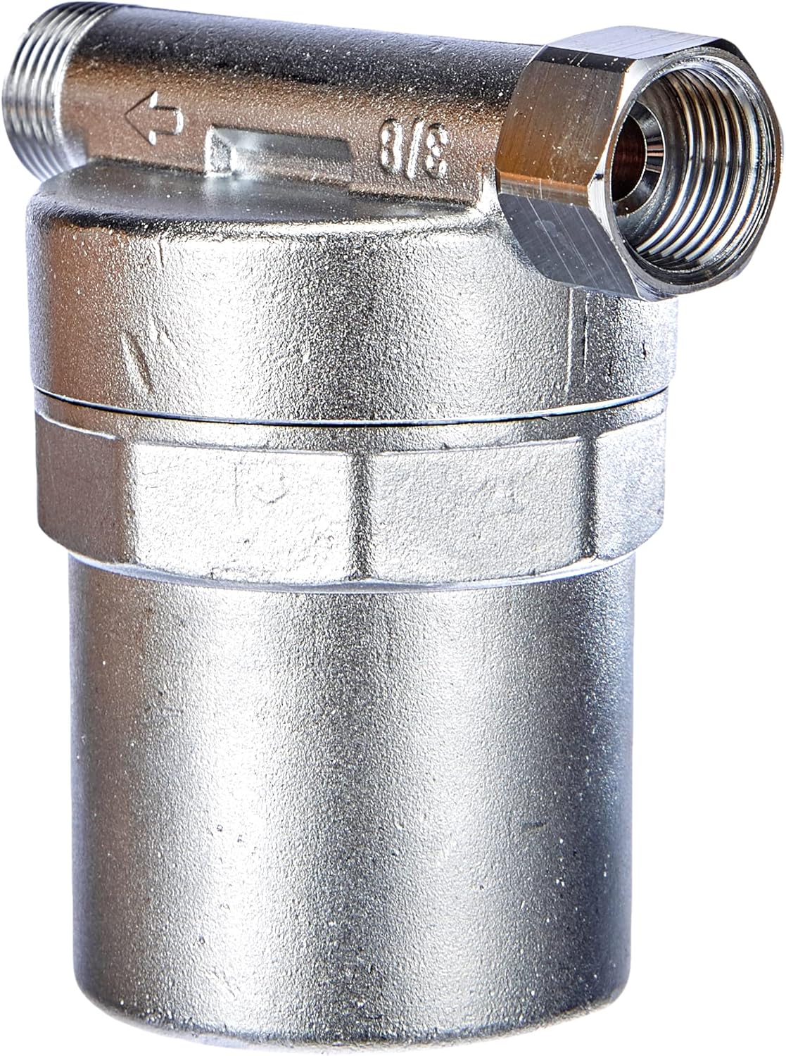 Caleffi Water Impact Damper Brass Chrome-Plated Union Nut 3/8 Inch Internal Thread x 3/8 Inch Male