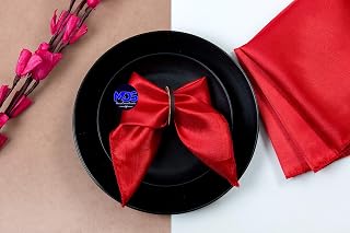 MDS Halloween Satin Napkins - 50 Pack, 20x20 Inch Square - Silky Smooth Sateen Dinner Napkins for Spooky Party Tables, Haunted Banquets, Witchy Weddings & Events & Themed Home Decor - Red