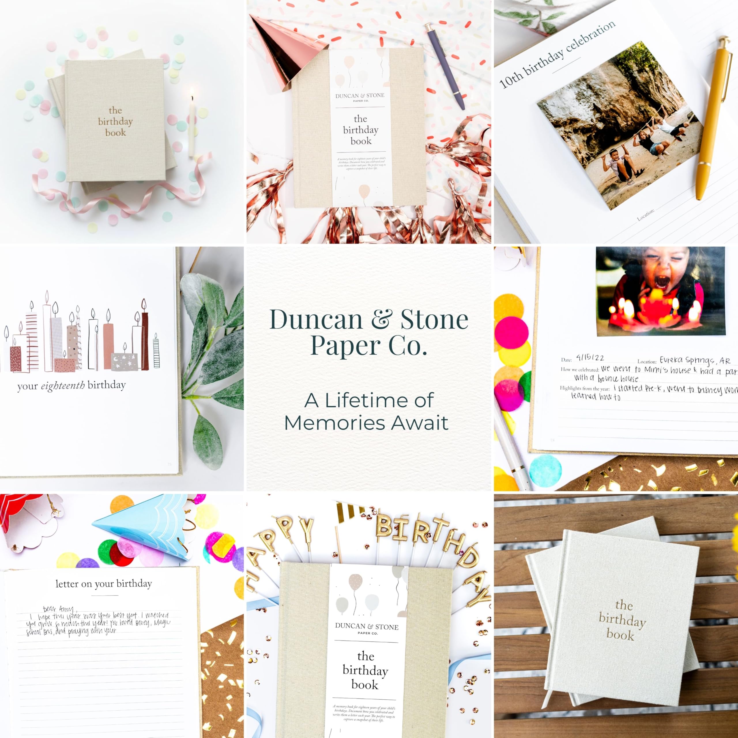 Duncan & Stone Baby-Erinnerungsbuch und Fotoalbum | Baby-Geschenk für neue Mutter | Meilenstein-Scrapbook für neue Mutter | Erstjahrstagebuch für Neugeborene (Goldstaub) (80 Seiten)