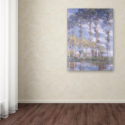 Miniatura 3 de Trademark Fine Art The Poplars by Claude Monet - Lienzo decorativo para pared, 30 x 47 pulgadas