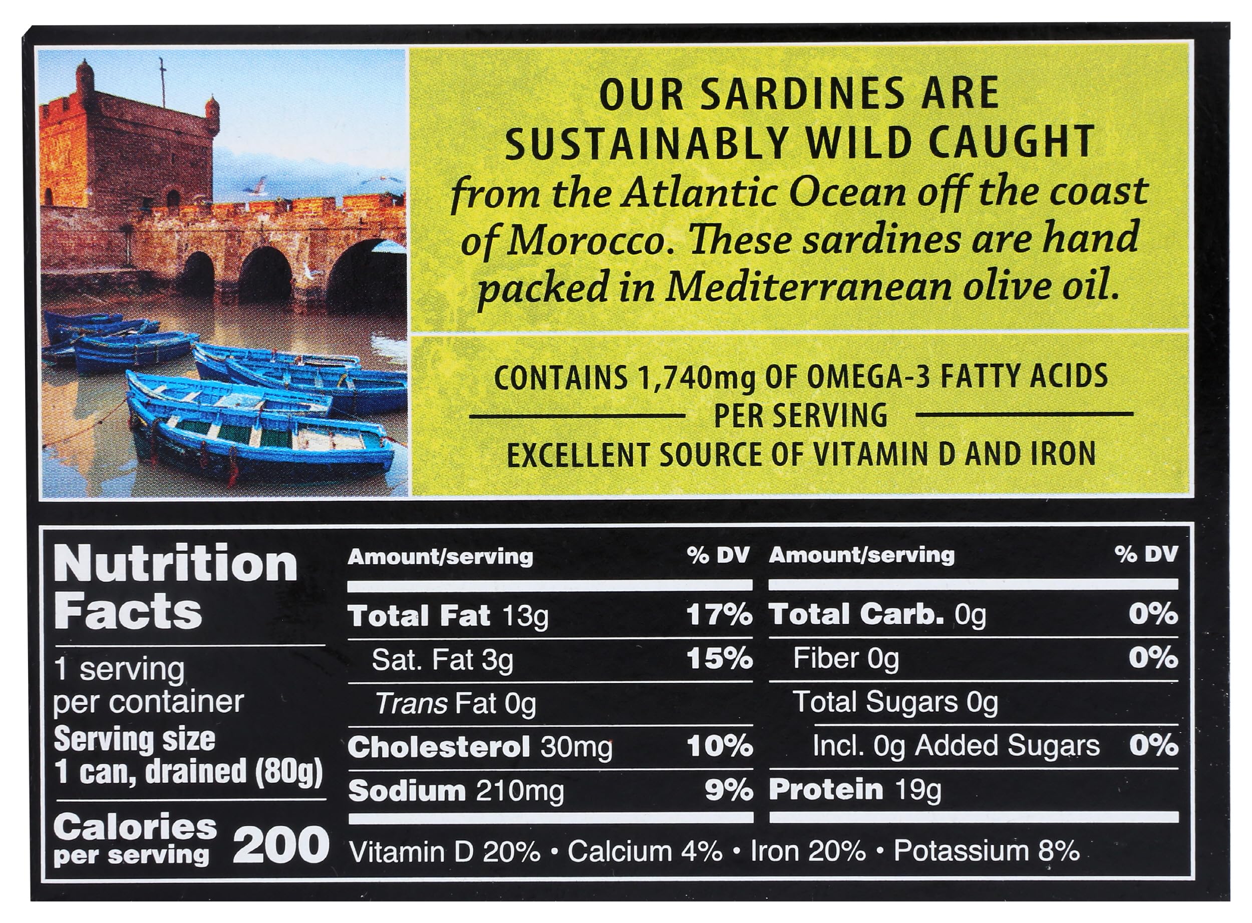 Crown Prince, Skinless & Boneless Sardines in Olive Oil, 3.75 oz