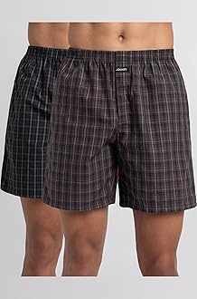 1223 Men's Super Combed Mercerized Cotton Woven Checkered Boxer Shorts with Side Pocket (Pack of 2)