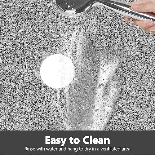 Miniatura 5 de Alfombrilla de ducha antideslizante 24 x 24 pulgadas con orificio de drenaje en el medio - Esponja suave de secado rápido mate para cabina de ducha