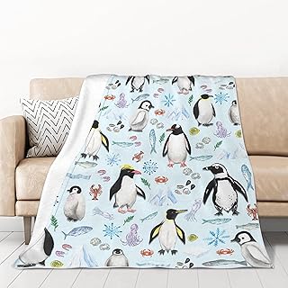 Penguin Blanket, Penguin Gifts for Men Women Penguin Lover, Soft Lightweight Warm Plush Flannel Throw, for Bed Sofa Office Room Decoration 50'x 60' for Teens