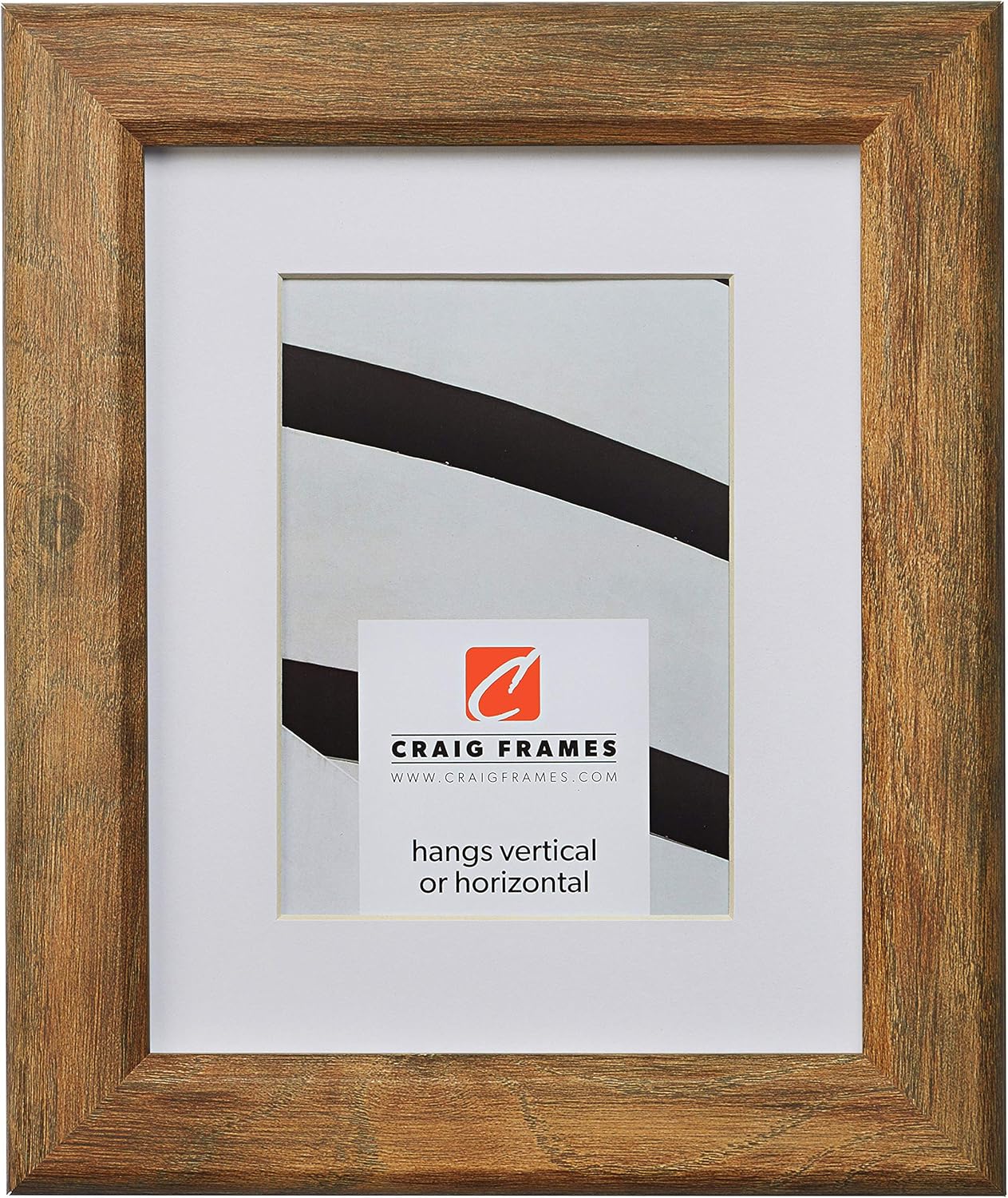 Craig Frames Arthur, 14 x 18 Inch Brown Barnwood Picture Frame Matted to Display a 10 x 13 Inch Photo