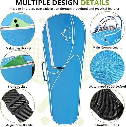 Miniatura 4 de Bolsa de Tenis Himal para 3 Raquetas con Almohadilla Protectora, Bolsa de Raqueta de Tenis para Hombres y Mujeres, Entusiastas del Deporte de Todas