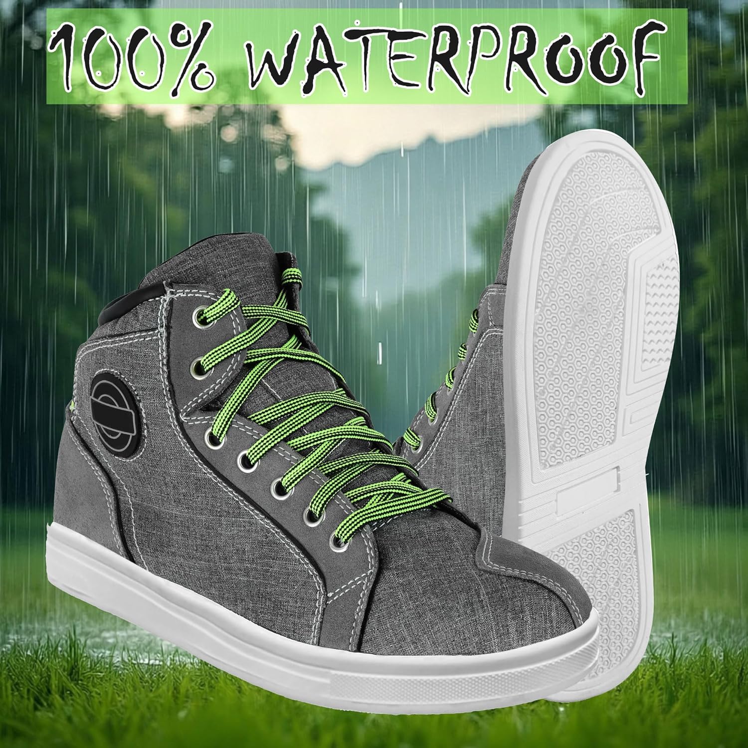 Men's Motorbike Shoes Waterproof Breathable Motorcycle Riding Sneakers Anti-Slip Boots for Walking & Motocross Summer Footwear