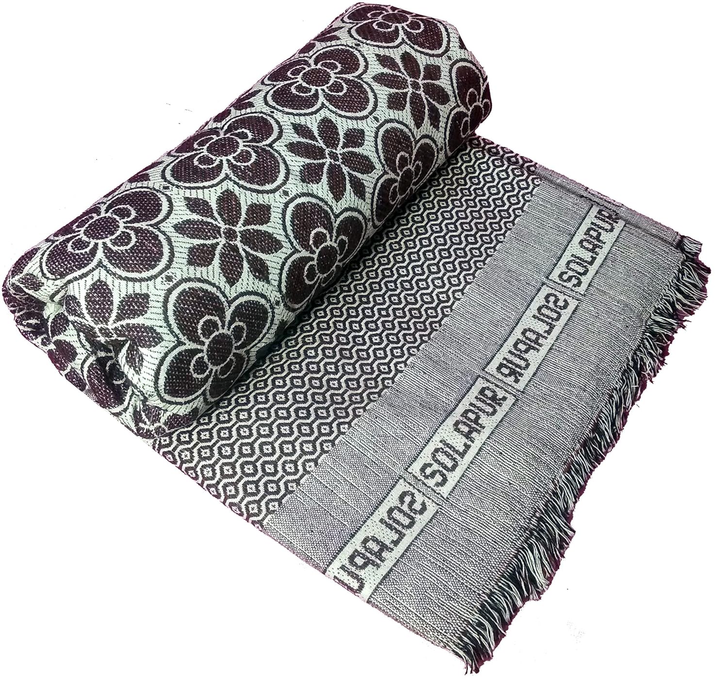 Buy TheOne Solapur Chaddar Cotton Blanket, 5 X 7.5 ft (Brown) Online at