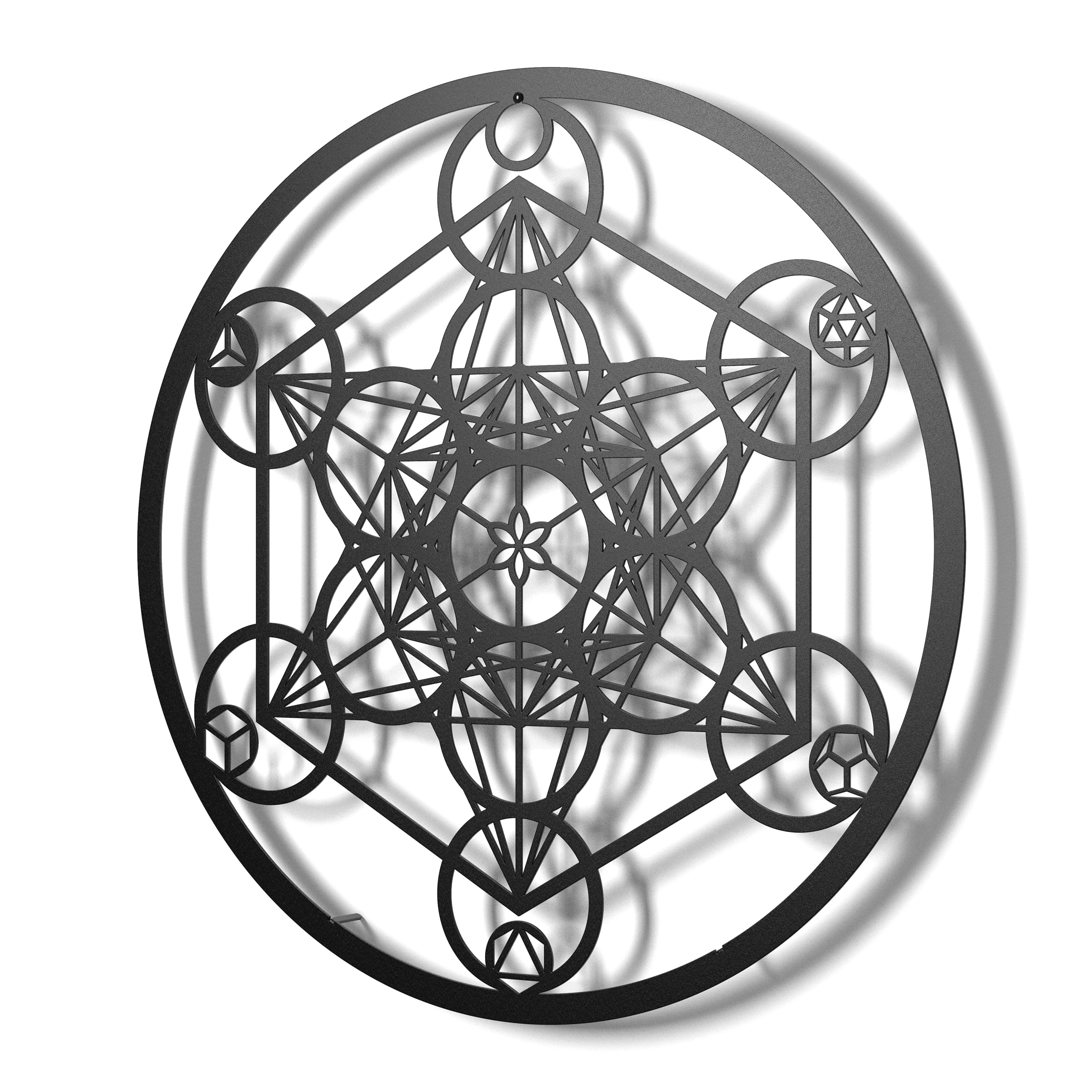 keluly Decorazione in metallo. Scultura da parete galleggiante, con ombre, in acciaio. (43 x 31 cm., Cubo Metatron)
