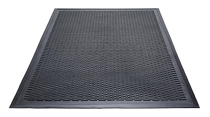 Guardian Clean Step Scraper Heavy-Duty Outdoor Rubber Floor Mat, 3ft x 10ft, Black, Scrapes Shoes Clean of Dirt, Snow, and Grime