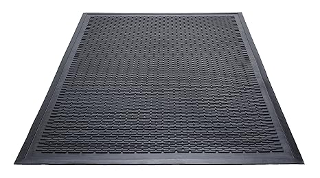 Guardian Clean Step Scraper Heavy-Duty Outdoor Rubber Floor Mat, 3ft x 10ft, Black, Scrapes Shoes Clean of Dirt, Snow, and Grime